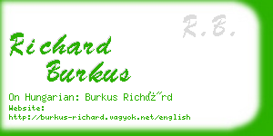 richard burkus business card